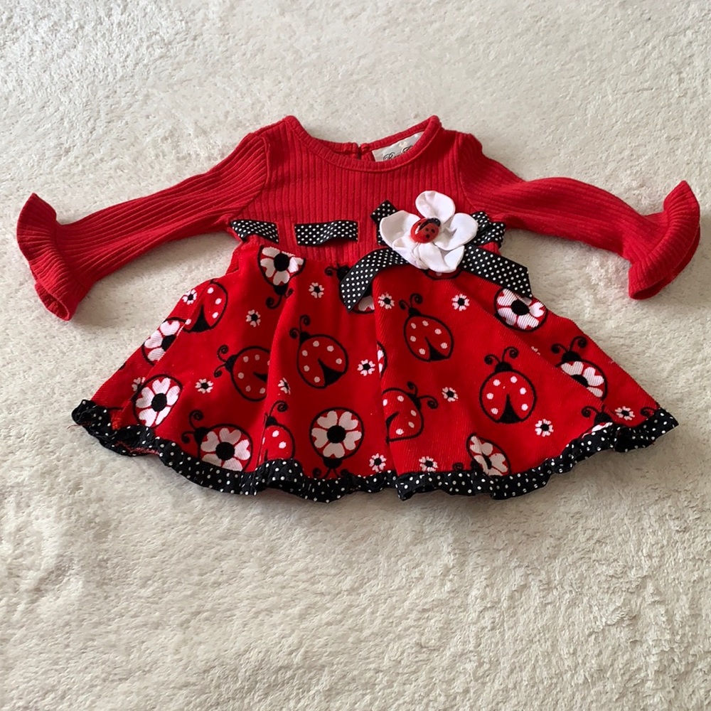 A rare Edition cute ladybug red dress for 6-9 months old baby girl.